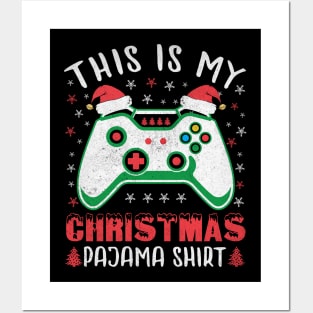 This is My Christmas Pajama Shirt Gamer Christmas Gift Posters and Art